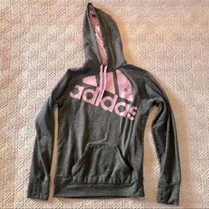 Dark grey adidas hoodie sz m